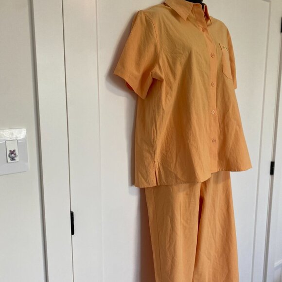 Alfred Dunner Orange Summer Shirt & Pant Set Top Capris Plus Size 14 - Picture 5 of 10